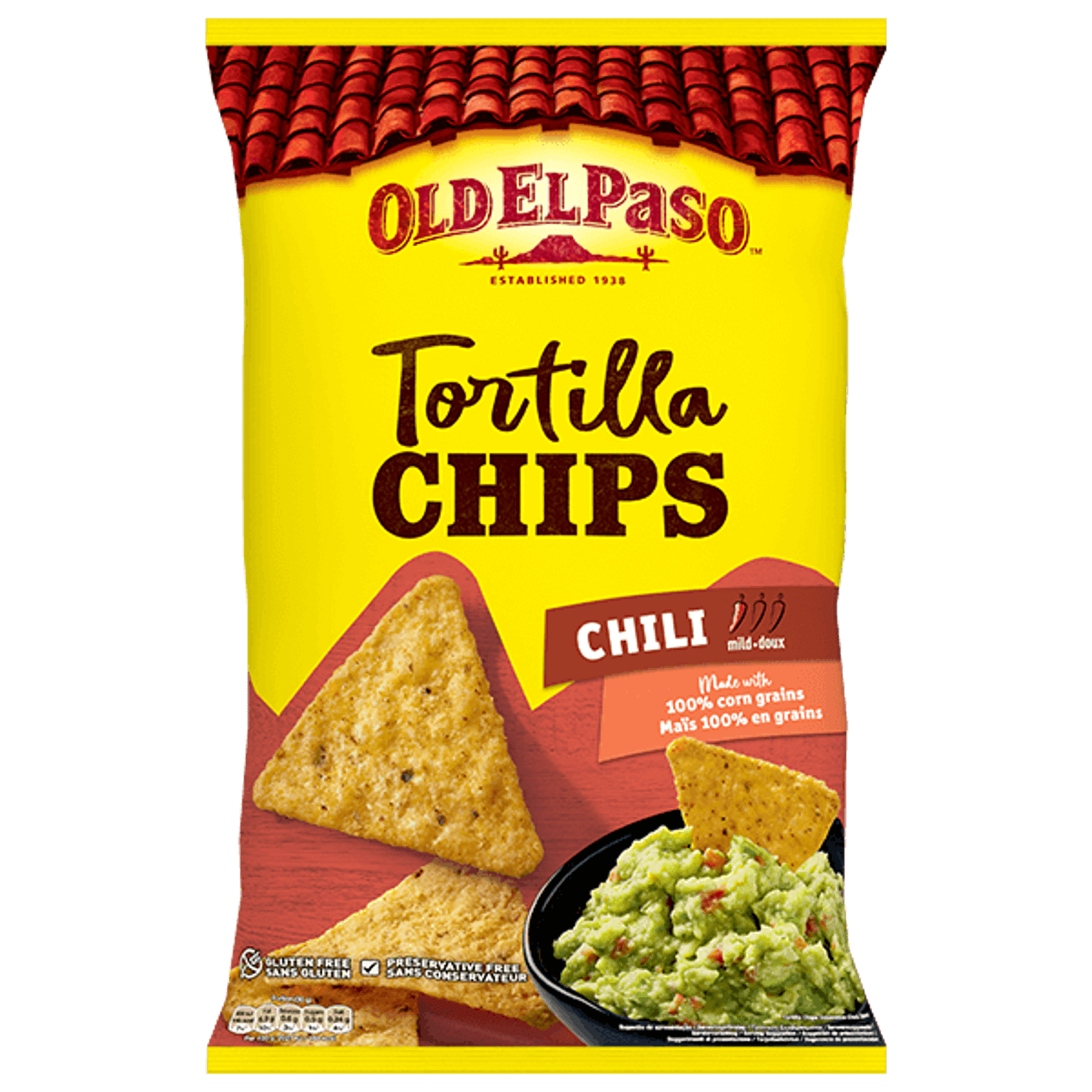 pack of Old El Paso's chili tortilla chips (450g)